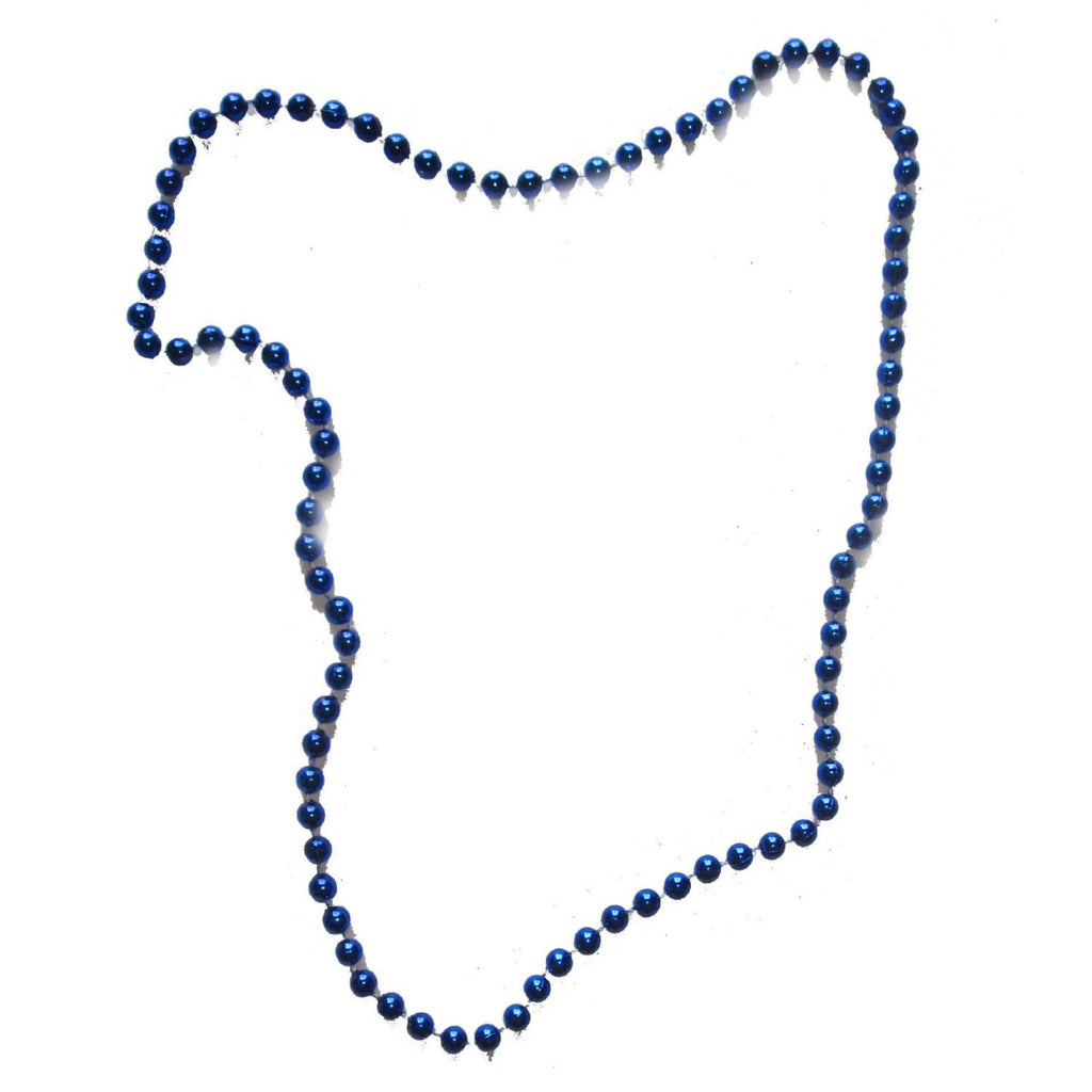 12 PACK 7mm Mardi Gras Bright Blue Party Beads 6542