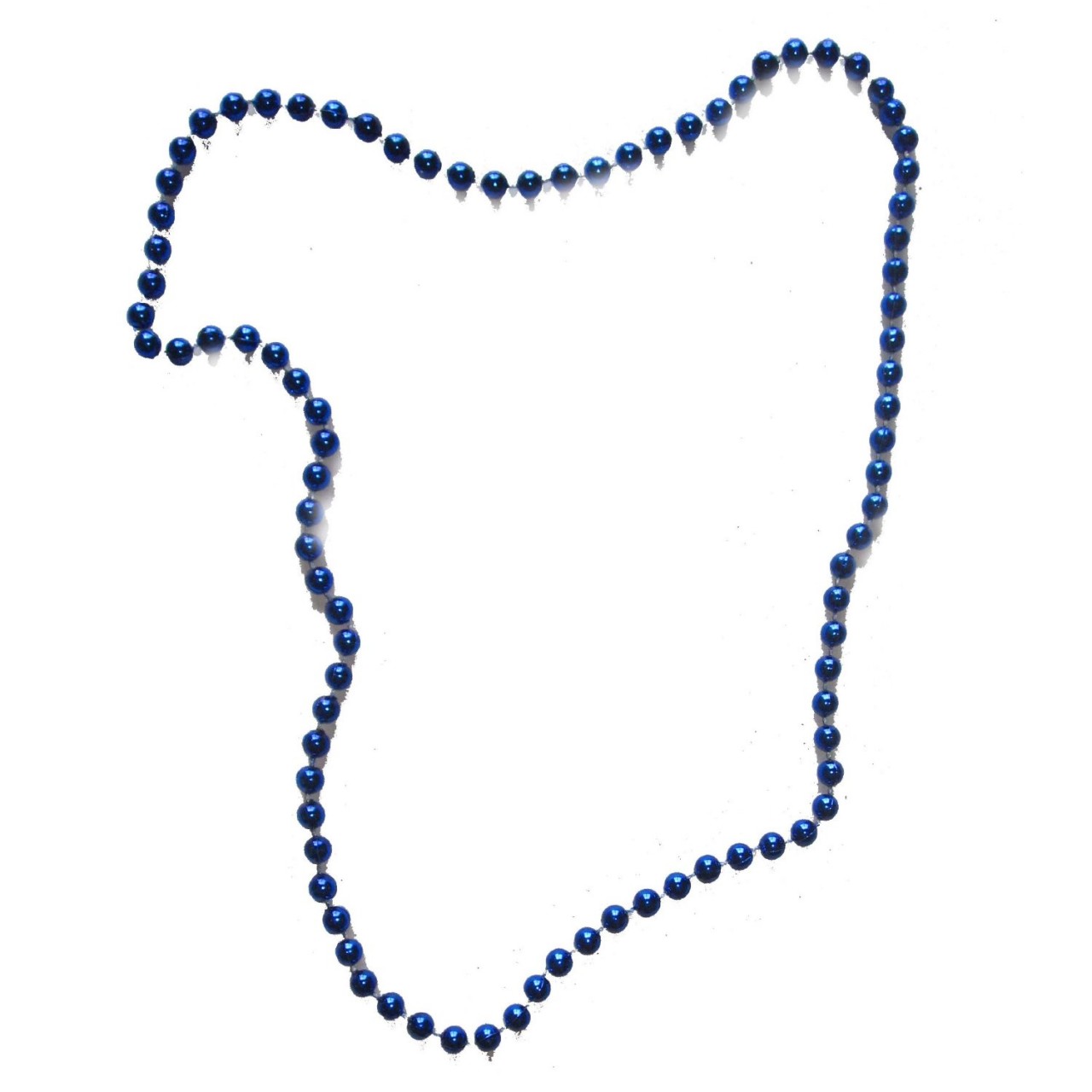 12 PACK 7mm Mardi Gras Bright Blue Party Beads 6542