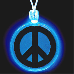 Light Up Peace Sign Necklace ( Mixed Colors) 6554