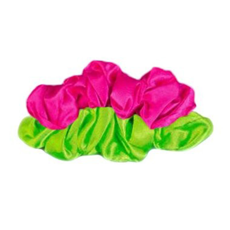 80's Scrunchies 2-Pack Neon Pink and Neon Green 6661