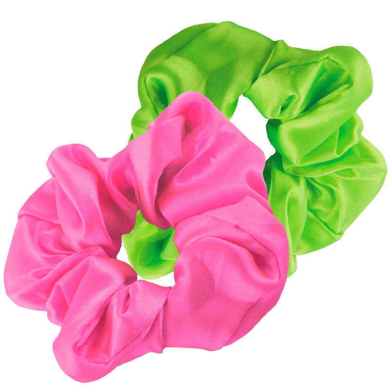 80's Scrunchies 2-Pack Neon Pink and Neon Green 6661