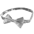 12 PACK Satin Bow Tie Men's Silver   WS6833D