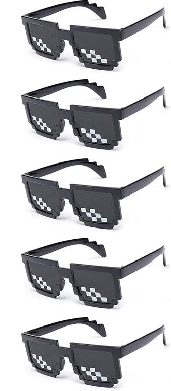 Pixel Sunglasses Black Frame Black Lens 10 PACK 7314