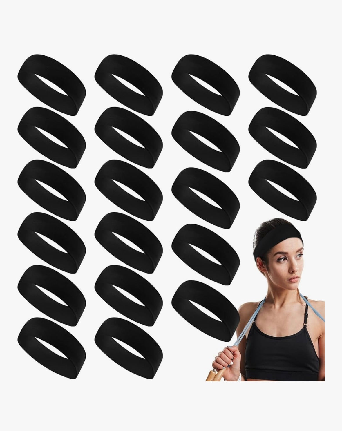 Black Sweatband/Headbands Bulk  3101