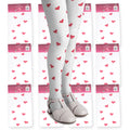 White Child Tights with Pink Hearts 12 PACK 8007D
