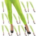 Neon Green Footless Tights 12 PACK WS8015D