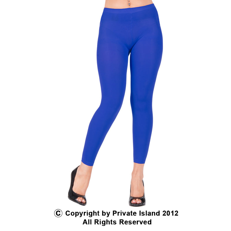 Premium Opaque Royal Blue Footless Leggings Cotton/Polyester  12 PACK  8094D