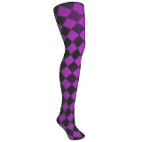 Harlequin Purple and Black Thigh Highs 8145