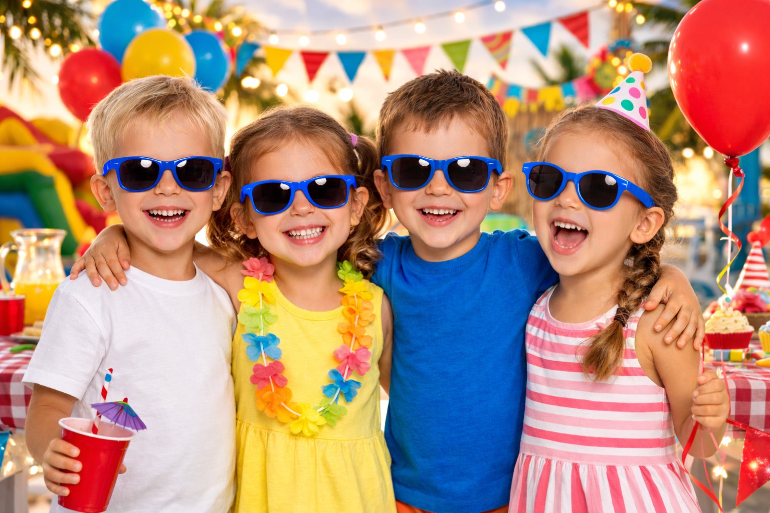 Kids Sunglasses | Blue Iconic 80's Sunglasses 100% UV 400 12 PACK 13007