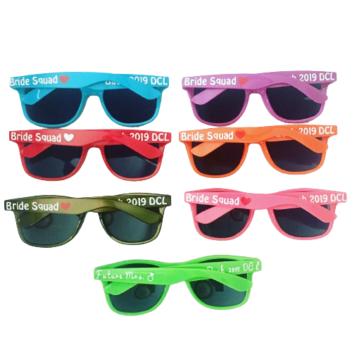 Custom Sunglasses Decal | Personalized Sunglasses Decal |  Wedding Party Favors 15048 (Fonts in Picture Gallery)