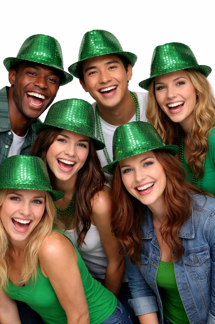 Bulk Green Hats | Bulk Green Fedoras | 18003 Adult Size 12 PACK