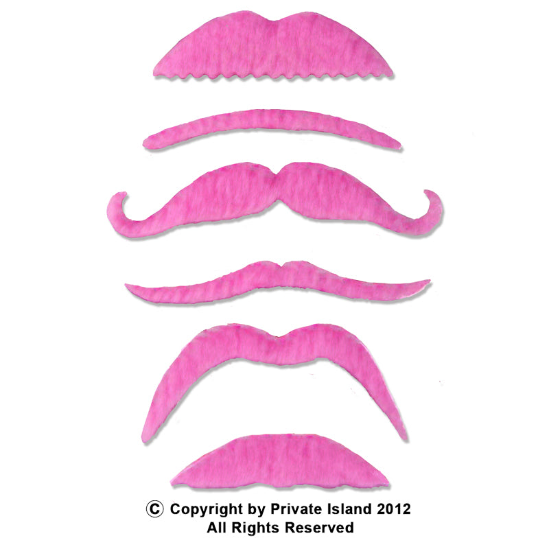 12 PACK Pink Party Bulk Fake Mustaches  9039