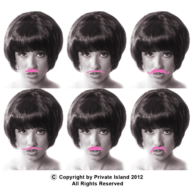 12 PACK Pink Party Bulk Fake Mustaches  9039