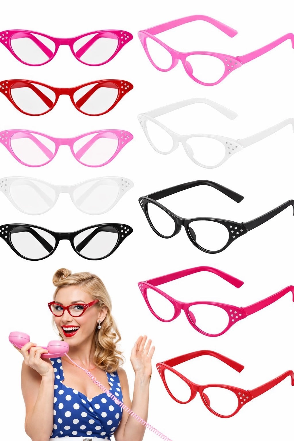Pink Cat Eye Glasses |  Pink Cat Eye Glasses Wholesale | 1191