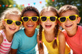 Kids Sunglasses Iconic 80's  | Yellow 100% UV 400  12 PACK 13001