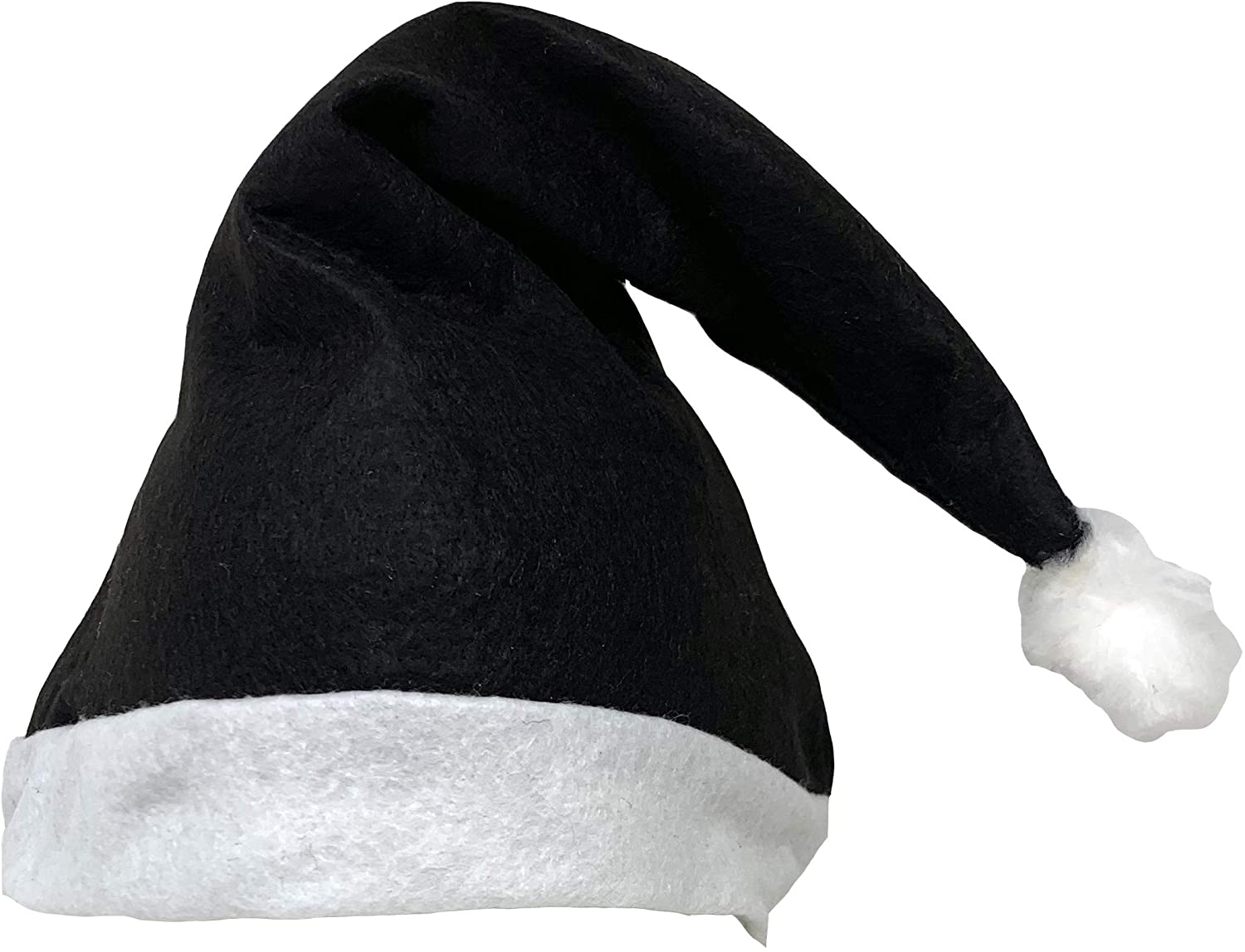 Black Santa Hats Bulk Classic Felt 12 PACK 22.5" Standard Adult SIze 1512BL