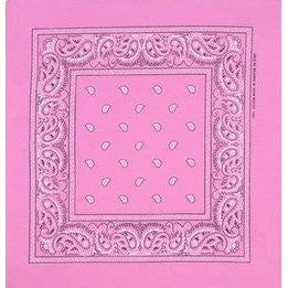 Light Pink Bandana 22" Square Standard 100% Cotton 12 PACK 1914D