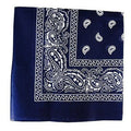 Navy Blue Bandana 22" Square Standard 100% Cotton Paisley Design 12 PACK 1915D