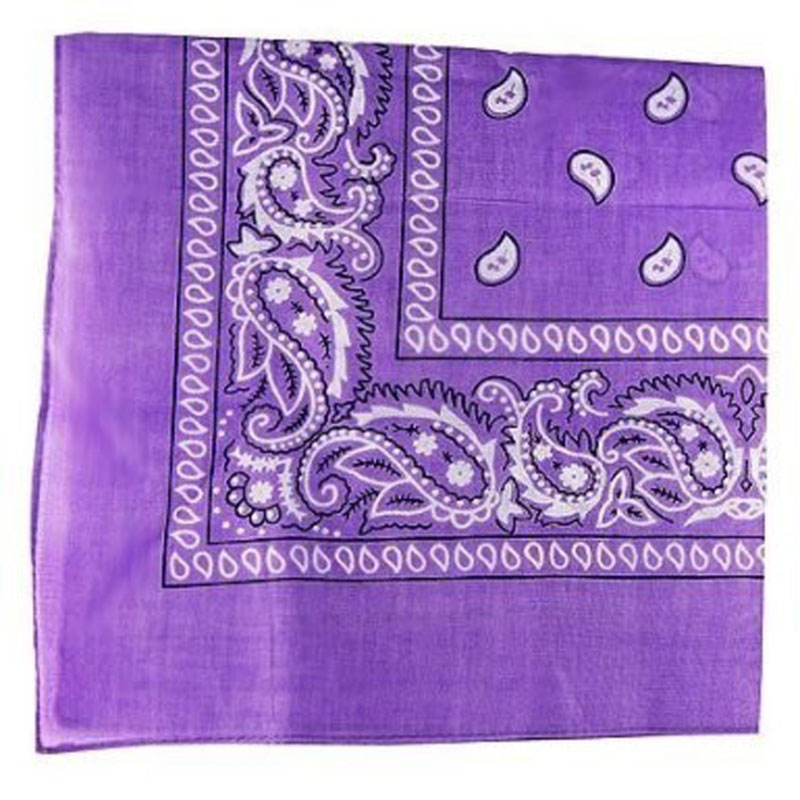 Purple Bandana 22" Square Standard 100% Cotton 12 PACK 1918D