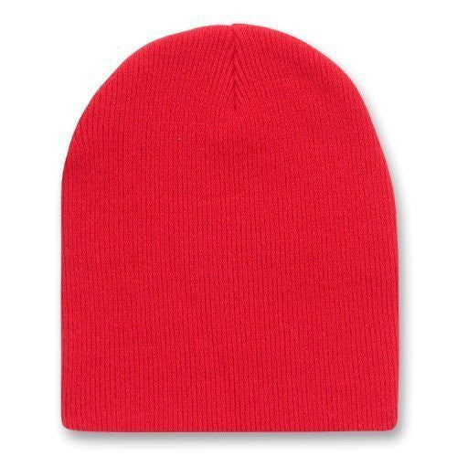 Short Beanie Hat Red 5733