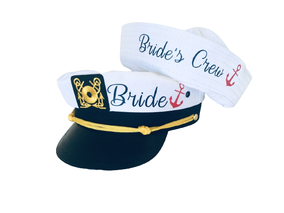 Captain's Hat Personalized | Sailor Bachelorette Hat  | Sailor Customize | Set Adult Size 22.5" Standard