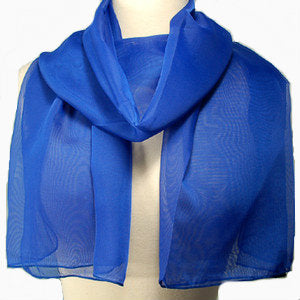 Royal Blue Long Sheer Chiffon Scarf 21" x 60"  2134D