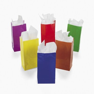Neon Gift Bags Small Bulk 12 PACK 3900D
