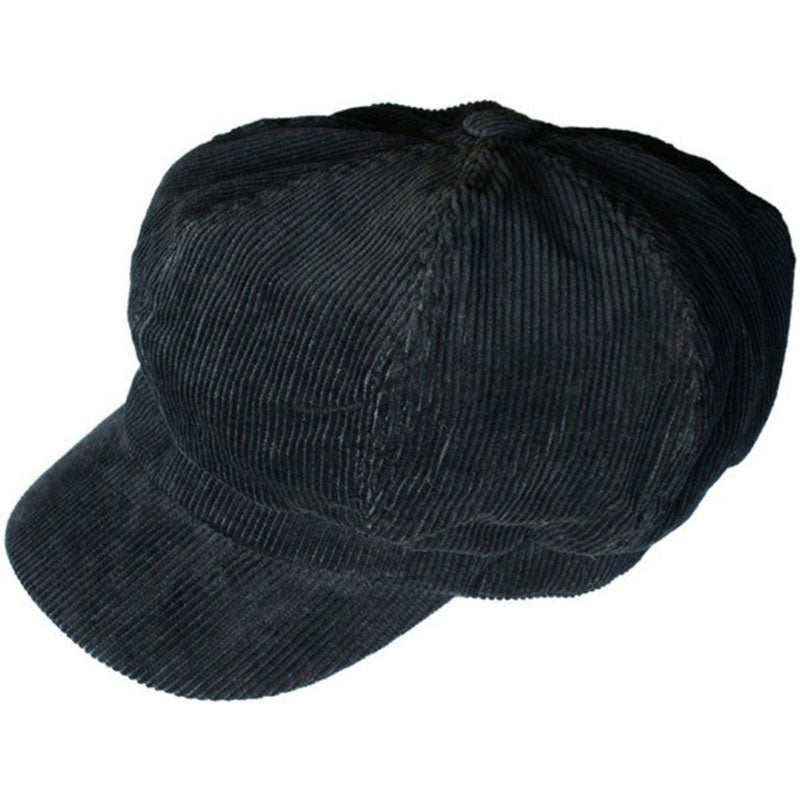 Black Corduroy Newsboy Cap  Adult  1411