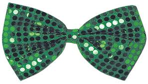 St Patricks Green Sequin Bow Tie 12 PACK 6803