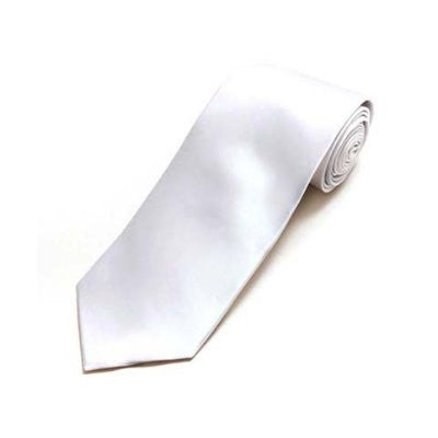 White 3.75" Wide Standard Satin Tie 6828