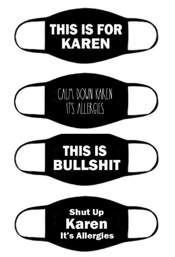 Karen Halloween Face Mask  |  Cotton Face Mask | Adult  Double Ply Soft Cotton