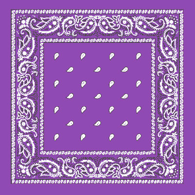 Purple Bandana 22" Square Standard 100% Cotton 12 PACK 1918D