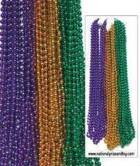 Mardi Gras Beads Purple 7mm 12 PACK 6556