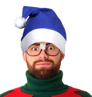 Blue Santa Hats Bulk Classic Felt 12 PACK 22.5" Standard Adult SIze1512B