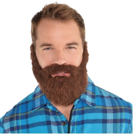 12 PACK Deluxe 8" Brown Beard and Mustache 1691D