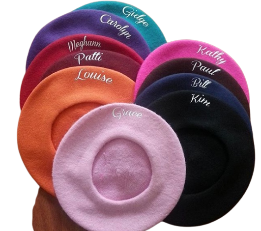 Monogrammed Beret | Valentines Gifts for Her | French Beret Hat (Fonts in Picture Gallery)