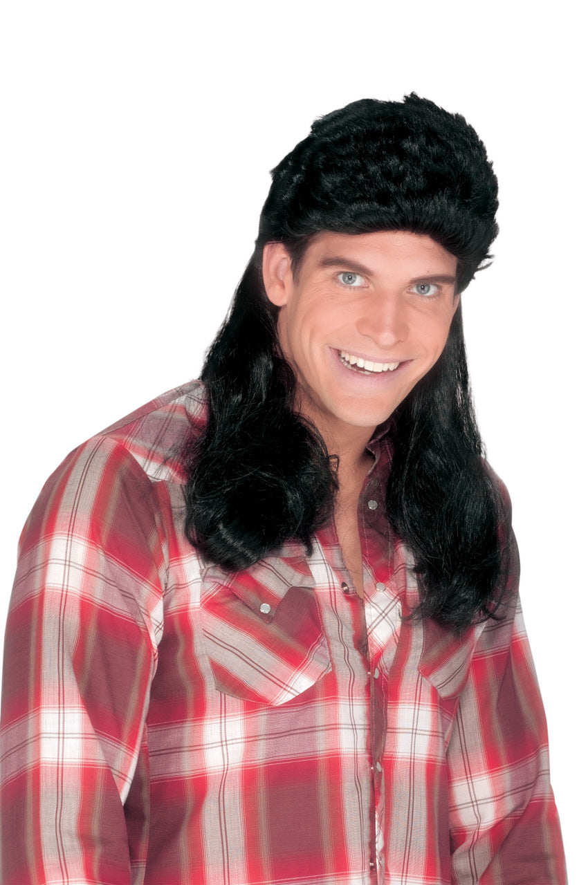 Black Mullet Wig 6040