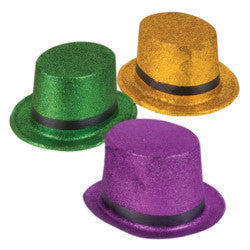 Glitter Top Hat Mardi Gras Purple 5872