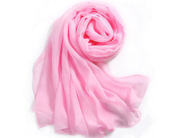 Light Pink Long Sheer Chiffon Scarf 21" x 60" 2131