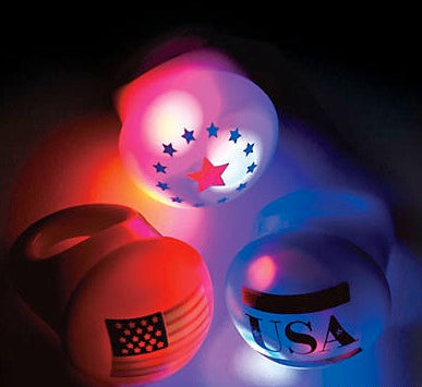 Light Up Patriotic Rings 12 PACK 6598