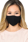 Cotton Face Masks | Adult or Child Size Black Black Double Ply Soft Cotton 12 PACK 70001FMB