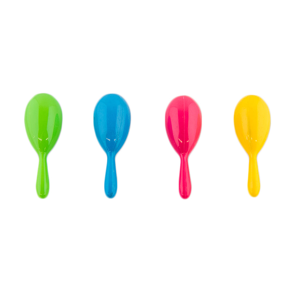Plastic Neon Maracas Kids Cinco De Mayo (12 PACK) Mixed Colors 1765A