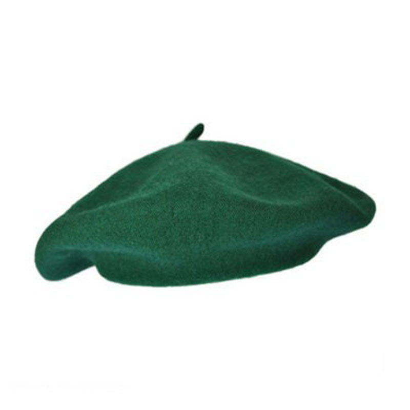 Green Wool Beret 22.5" Standard Adult Size 1360