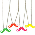 Party Favor Set Mustache Necklaces Mixed Colors 12 PACK 6646