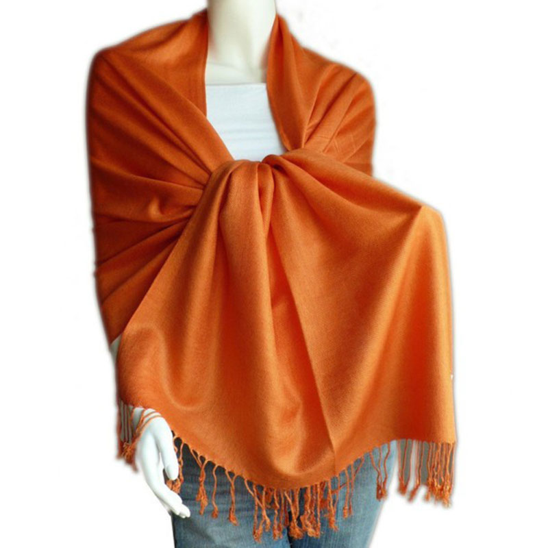 Orange Pashmina Scarf Shawl  28" x 78" 12 PACK 2109
