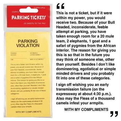 Fake Parking Tickets 100 Pack 9125