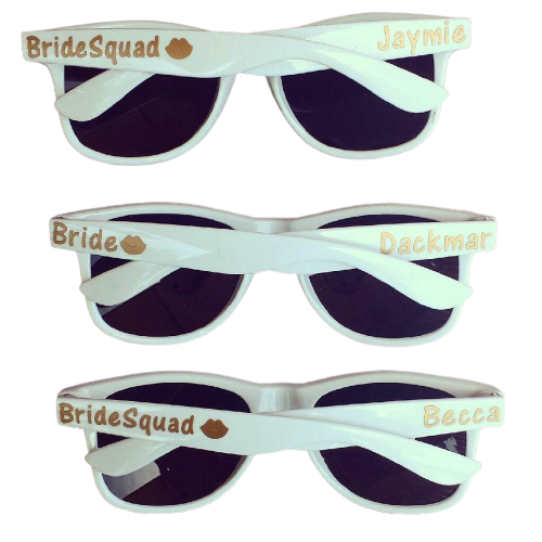 Custom Wedding Party Sunglasses | Wedding Theme Personalized Sunglasses | 15041 (Fonts in Picture Gallery)