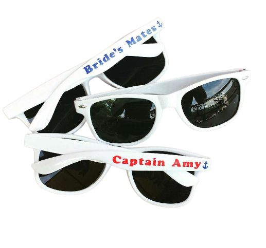 Nautical Custom Sunglasses |  Nautical Party Sunglasses |(Fonts in Picture Gallery)