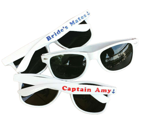Custom Wedding Party Sunglasses | Wedding Theme Personalized Sunglasses | 15041 (Fonts in Picture Gallery)