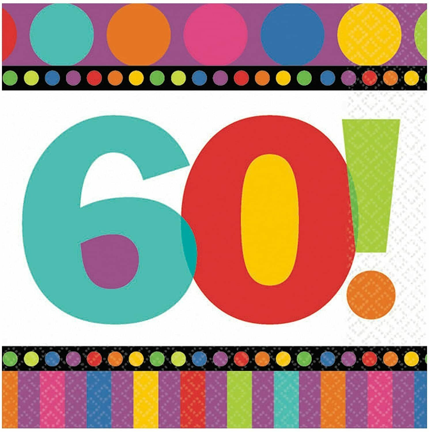 Birthday Napkins 60th Birthday 16 PC Standard 3812